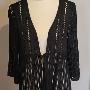 Grace Karin Black Crochet Cardigan